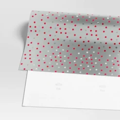 30” 25 Sq Ft Christmas Roll Wrap Red Gray Silver Dot - Wondershop™ -Wondershop GUEST 024159f5 ce59 4cb8 b0d2 574fac1cc8d3