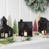 3pc Lit Metal House Decorative Christmas Figurine Set - Wondershop™ Black: Tabletop Indoor Decor, Battery-Powered -Wondershop GUEST 0a6099ac d230 4f5d 804a 1d06978f18be