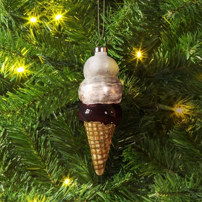 4" Christmas Glass Ice Cream Ornament - Wondershop™ 3 4" Christmas Glass Ice Cream Ornament - Wondershop™
