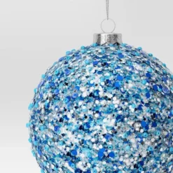 4" Christmas Chunkey Glitter Ball Ornament Dark Blue - Wondershop™ -Wondershop GUEST 0d4a7b54 64cd 48da 853d 0b01d549606e