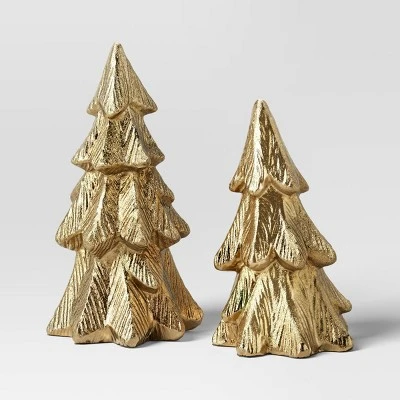 8pk Christmas Poly Animals/Trees/People Decor Set Gold - Wondershop™ 4 8pk Christmas Poly Animals/Trees/People Decor Set Gold - Wondershop™ - Image 2