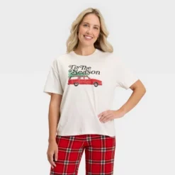 Women's "Tis The Season" Short Sleeve Holiday Matching Family Pajama Shirt - Wondershop™ Cream 10 Women's "Tis The Season" Short Sleeve Holiday Matching Family Pajama Shirt - Wondershop™ Cream -Wondershop GUEST 13acf46f 14c2 4bee 9a32 704fa68536c1