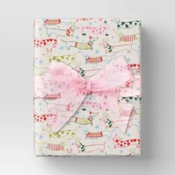 45' Christmas Holiday Cheer Premium Ribbon Pink Sheer - Wondershop™