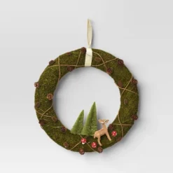 16" Battery Operated Lit Woodland Scene Moss Artificial Christmas Wreath Green - Wondershop™ 7 16" Battery Operated Lit Woodland Scene Moss Artificial Christmas Wreath Green - Wondershop™ -Wondershop GUEST 202e8701 8458 4863 b6bc fdb43de32afe
