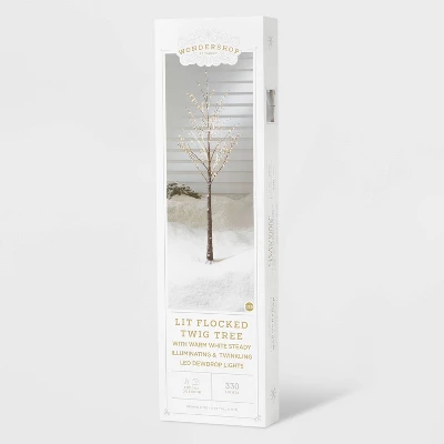 6ft LED Dew Drop Brown Flocked Twig Tree LED Christmas Novelty Sculpture Light Warm White - Wondershop™ 3 6ft LED Dew Drop Brown Flocked Twig Tree LED Christmas Novelty Sculpture Light Warm White - Wondershop™