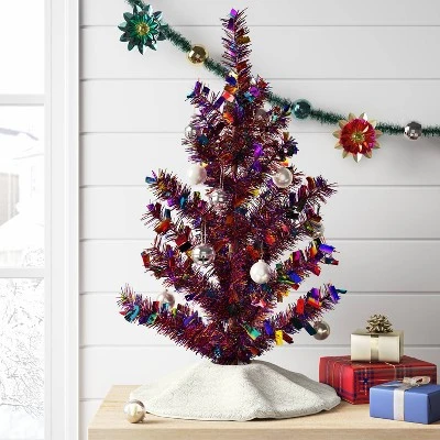 Christmas Metal Mini Tree Shiny Multicolor Tinsel - Wondershop™ 3 Christmas Metal Mini Tree Shiny Multicolor Tinsel - Wondershop™
