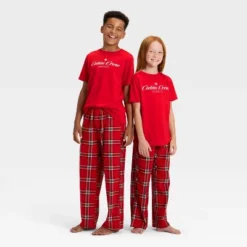 Kids' "Cabin Crew" Short Sleeve Holiday Matching Family Pajama Shirt - Wondershop™ Red -Wondershop GUEST 28f0e2af f72e 42f4 9932 9bfe2c724773