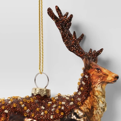 Christmas Brown Glass Reindeer Ornament - Wondershop™ 4 Christmas Brown Glass Reindeer Ornament - Wondershop™ - Image 2