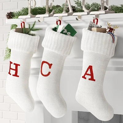 Knit Monogram Christmas Stocking White - Wondershop™ 3 Knit Monogram Christmas Stocking White - Wondershop™