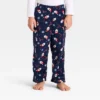 Toddler Santa Print Microfleece Holiday Matching Family Pajama Pants - Wondershop™ Blue