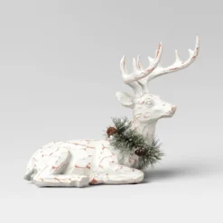 10.25" Sitting Reindeer Animal Figurine - Wondershop™ White -Wondershop GUEST 3255b3aa e08f 43d6 b25a e1fb32c7eaa2