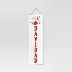 Reversible 'Felices Fiestas' To 'Feliz Navidad' Wood Christmas Wall Décor Dark Red/White - Wondershop™ -Wondershop GUEST 33791dec 1c6c 4ffc a2c9 8bb46795097a