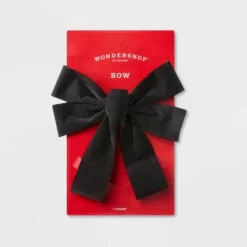 11" Velvet Christmas Bow Black - Wondershop™: Decorative Accessory -Wondershop GUEST 34880fd5 68dc 428b a6db a9a30522cc17