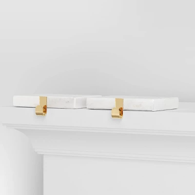 2pk Marble Christmas Stocking Holder White/Gold - Wondershop™ 4 2pk Marble Christmas Stocking Holder White/Gold - Wondershop™ - Image 2