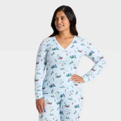 Women's "Tis The Ski-son!" Cozy Knit Long Sleeve Henley Holiday Matching Family Pajama Shirt - Wondershop™ Blue 10 Women's "Tis The Ski-son!" Cozy Knit Long Sleeve Henley Holiday Matching Family Pajama Shirt - Wondershop™ Blue -Wondershop GUEST 38d64182 de23 44eb a3b3 437203f04c68