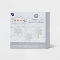 30ct LED Dewdrop With Glittered Snowflakes Christmas Indoor Novelty String Lights Warm White With Silver Wire - Wondershop™ -Wondershop GUEST 398b7c3d 962e 49a1 ad0d b963167533ae