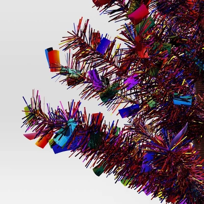 Christmas Metal Mini Tree Shiny Multicolor Tinsel - Wondershop™ 4 Christmas Metal Mini Tree Shiny Multicolor Tinsel - Wondershop™ - Image 2