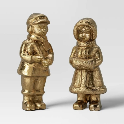 8pk Christmas Poly Animals/Trees/People Decor Set Gold - Wondershop™ 5 8pk Christmas Poly Animals/Trees/People Decor Set Gold - Wondershop™ - Image 3