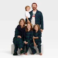 Women's Plaid Flannel Long Sleeve Shirt And Pants Holiday Matching Family Pajama Set - Wondershop™ Navy Blue -Wondershop GUEST 411cd87e 45e6 4182 84ed dae84953139d 7