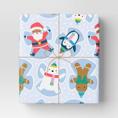 30" 50 Sq Ft Christmas Roll Wrap Character Snow Angels On Blue - Wondershop™ 3 30" 50 Sq Ft Christmas Roll Wrap Character Snow Angels On Blue - Wondershop™