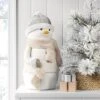 Fabric Snowman Figurine With Stocking - Wondershop™ White -Wondershop GUEST 483fb564 a4ca 4c82 ba44 8fd20b41bef2