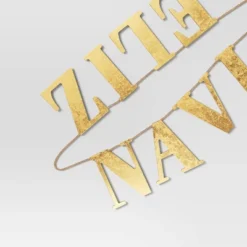 6' Wood 'Feliz Navidad' Christmas Word Garland Gold - Wondershop™: Horizontal Ready-to-Hang Decor -Wondershop GUEST 48723e29 385f 47ed ab45 5e3a6da5c970