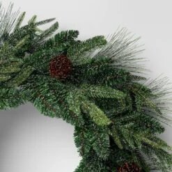 24" Christmas Unlit Icy/Glitter Pinecones Mixed Green Wreath - Wondershop™ -Wondershop GUEST 4ad30594 051c 44c9 bfe7 6e9dea71bac9