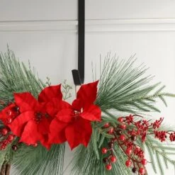 22" Christmas Unlit Asymmetrical Red Poinsettia Wreath - Wondershop™ -Wondershop GUEST 4b3fe364 10f4 4735 965f 5e71bf781082