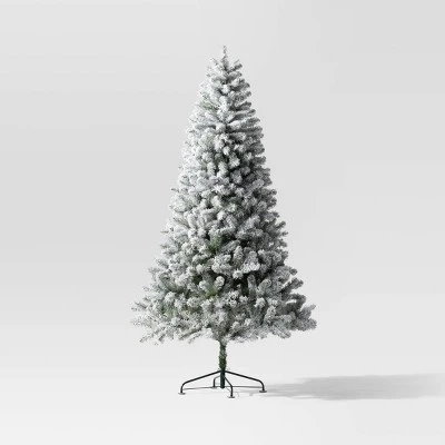 7.5' Pre-Lit Flocked Full Alberta Spruce Artficial Christmas Tree With Warm White LED Lights - Wondershop™ 4 7.5' Pre-Lit Flocked Full Alberta Spruce Artficial Christmas Tree With Warm White LED Lights - Wondershop™ - Image 2