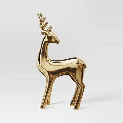 14.75" Plated Ceramic Standing Reindeer Animal Sculpture - Wondershop™ Gold 5 14.75" Plated Ceramic Standing Reindeer Animal Sculpture - Wondershop™ Gold - Image 3