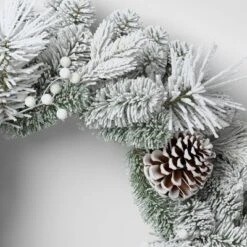 28" Flocked Mixed Greenery With Berries And Pinecones Artificial Christmas Wreath - Wondershop™ -Wondershop GUEST 5962b487 937b 4fdb a323 292658ae0746