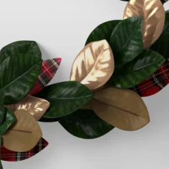 6' Foliage Artificial Christmas Garland Green/Gold/Plaid - Wondershop™ -Wondershop GUEST 5c692463 82a4 4192 b41f 4bcc06f3eaff