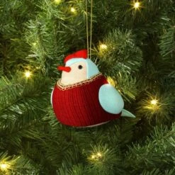 Christmas Featherly Friends Ornament Red Bow - Wondershop™