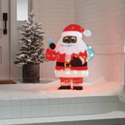 32" Tinsel Santa Christmas Novelty Sculpture Light With 4 Interchangeable Faces - Wondershop™ -Wondershop GUEST 61f75cca e412 4093 a5fb 5e892655eec5