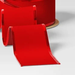 75' Christmas Velvet Ribbon Red With Metallic Edge - Wondershop™ -Wondershop GUEST 69cd13a8 b1cb 4029 83ca e8771b24b3fb