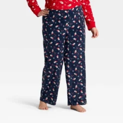 Women's Santa Print Microfleece Holiday Matching Family Pajama Pants - Wondershop™ Navy Blue -Wondershop GUEST 7385cb31 c4e3 4605 b220 2a87b1b2f5cb