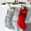 20" Christmas Tinsel Collar Stocking Red - Wondershop™