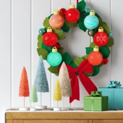 14.5" Pre-lit Battery Operated Christmas Novelty Wreath Green - Wondershop™