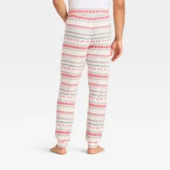 Men's "Let It Snow" Fair Isle Cozy Knit Holiday Matching Family Pajama Pants - Wondershop™ Cream