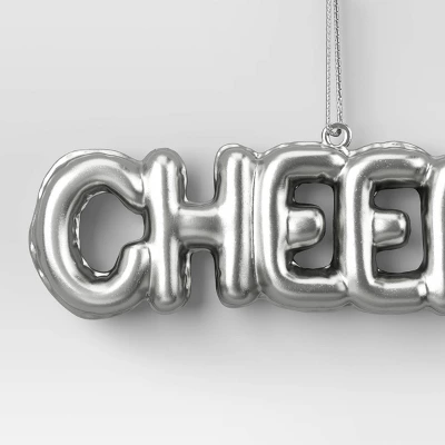 4" Christmas Metallic Words Ornament Silver Cheers - Wondershop™ 4 4" Christmas Metallic Words Ornament Silver Cheers - Wondershop™ - Image 2