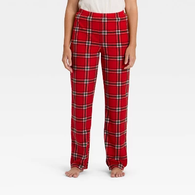 Women's Plaid Microfleece Holiday Matching Family Pajama Pants - Wondershop™ Red 6 Women's Plaid Microfleece Holiday Matching Family Pajama Pants - Wondershop™ Red - Image 4