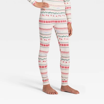 Kids' "Let It Snow" Fair Isle Cozy Knit Long Sleeve Shirt And Pants Holiday Matching Family Pajama Set - Wondershop™ Cream 5 Kids' "Let It Snow" Fair Isle Cozy Knit Long Sleeve Shirt And Pants Holiday Matching Family Pajama Set - Wondershop™ Cream - Image 3
