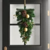 28" Decorated Pine Hanging Christmas Artificial Swag Green/Champagne Gold - Wondershop™ -Wondershop GUEST 88f57eb6 c0d1 4c8b 977b 6a9f93128099