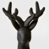 12" Plastic Sitting Deer Decorative Figurine Black - Wondershop™