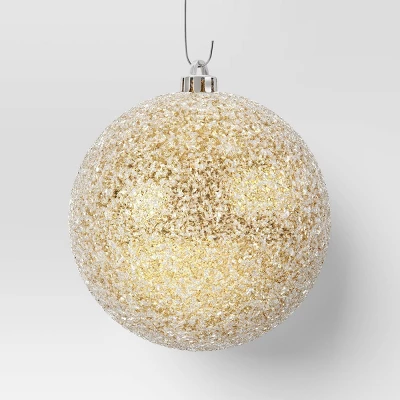 9ct 100mm Christmas Ornament Set Iced Green/Champagne/Red - Wondershop™ 5 9ct 100mm Christmas Ornament Set Iced Green/Champagne/Red - Wondershop™ - Image 3