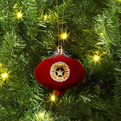 Christmas Flocking Ornament With Reflector Red - Wondershop™ 3 Christmas Flocking Ornament With Reflector Red - Wondershop™