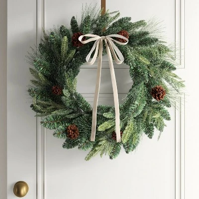 4ct Christmas Fabric Bows Ivory Faux Velvet - Wondershop™ 3 4ct Christmas Fabric Bows Ivory Faux Velvet - Wondershop™