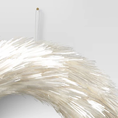 17" Shimmering Tinsel Christmas Decorative Wreath White - Wondershop™ 4 17" Shimmering Tinsel Christmas Decorative Wreath White - Wondershop™ - Image 2