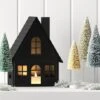 9" Lit Metal House Christmas Village Building - Wondershop™ Black: Battery-Powered Indoor Decorative Object -Wondershop GUEST b84fe4d4 a506 4b73 9adb 0e8524491dab