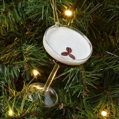 Glass Espresso Martini Cocktail Christmas Tree Ornament Brown - Wondershop™: Festive Indoor Decoration, 3.5" 3 Glass Espresso Martini Cocktail Christmas Tree Ornament Brown - Wondershop™: Festive Indoor Decoration, 3.5"